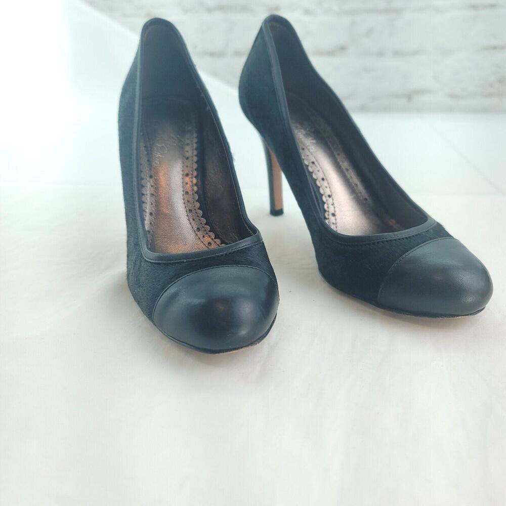 Brooks Brothers Women's Black Leather Capped Toe Size 5 Heels
